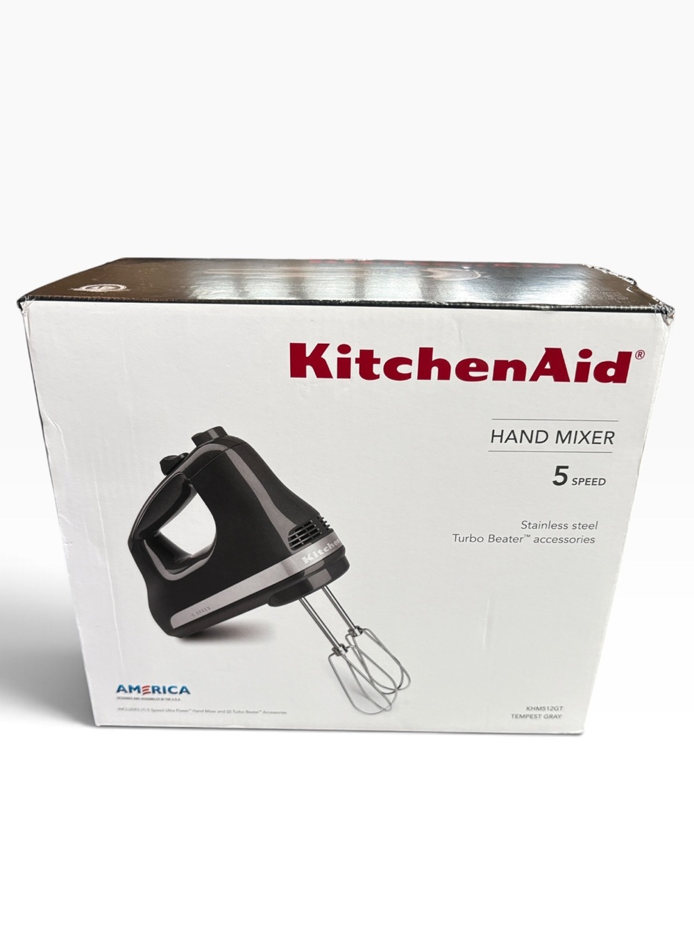 KitchenAid 5 Ultra Power Speed Hand Mixer - KHM512 Tempest Gray OPEN BOX